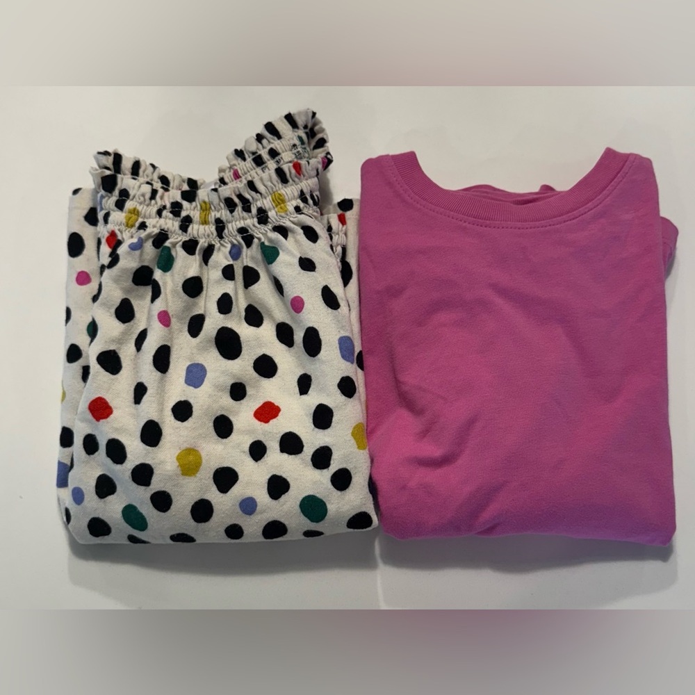 Hanna Andersson set of 2 Polka Dot and Pink Top Size‎ 6-7